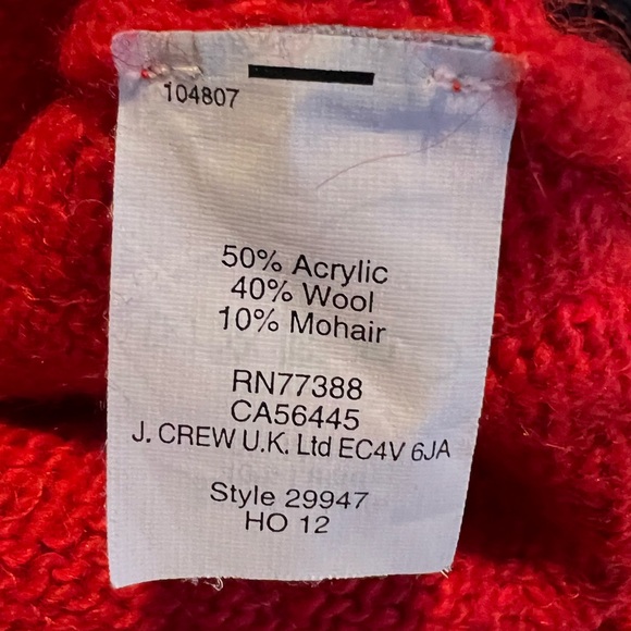 JCrew Red and Navy sequin Sweater  3/4 sleeves Women’s - Picture 4 of 4